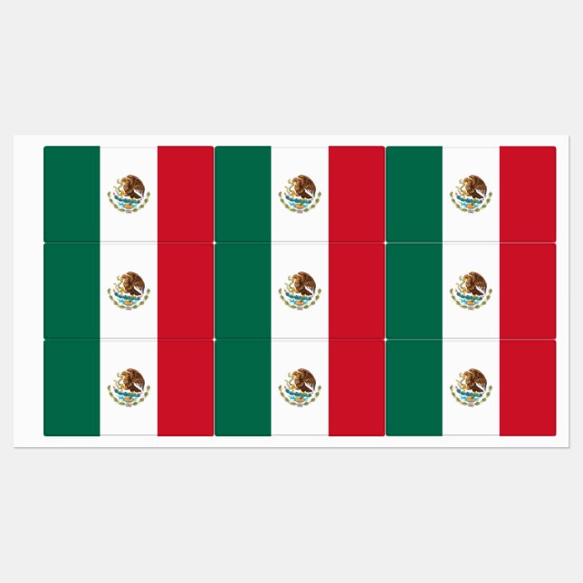 Etiquetas Bandera mexicana - Bandera de México (Hoja)