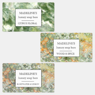 Etiquetas barras de jabón de acuarela artística adhesivas el