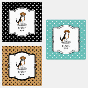 Etiquetas Beagle Mom (tres colores 3) Perro Cute Dog Mom