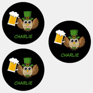 Etiquetas Beber de búho San Patrick's Day   Personalizar