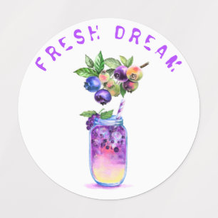 Etiquetas Bebida Guay de jugo de arándano fresco - cóctel de