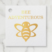 Etiquetas Bee Adventurous Relieve metalizado Favor