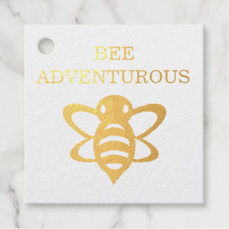 Etiquetas Bee Adventurous Relieve metalizado Favor