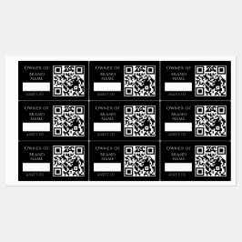 Etiquetas Black Asset QR | Custom Company Property Tracking