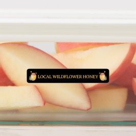 Etiquetas Black Bee Honey Label Metallic Gold Text