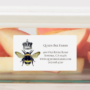 Etiquetas Blancas Corona Abeja Reina