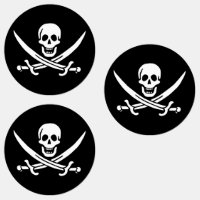 Blanco, Bandera Pirata Calico Jack, Calavera y Cri