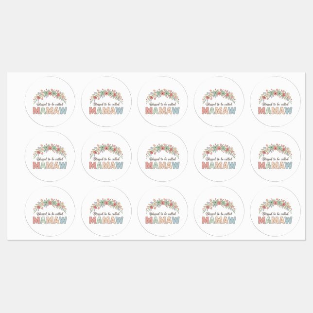 Etiquetas Blessed to be called Mamaw (Hoja)