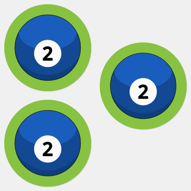 Etiquetas Blue Billiard Ball número dos (Grupo)