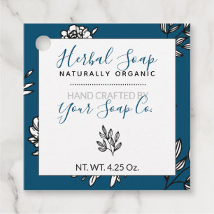 Etiquetas Blue Hang de la línea de las hojas blanc