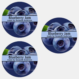 Etiquetas Blueberry Jam Círculo moderno