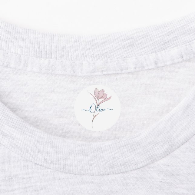 Etiquetas Boceto floral acuarela Personalizado  (Fijada)