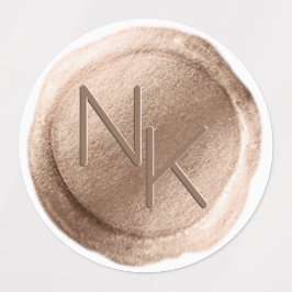 Etiquetas Boda de Iniciales de Sello de Cera de Relieve meta