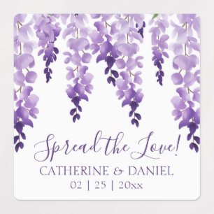 Etiquetas Boda De La Wisteria De Las Colores De Agua Difunde