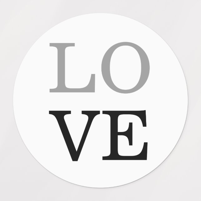 Etiquetas Boda Gray Black Script Love (Diseño 2)