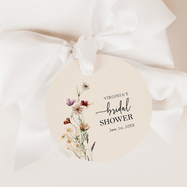 Etiquetas Boho Bridal Shower Favor (Boho Wildflower Bridal Shower Favor Tags
)