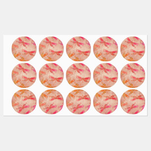 Etiquetas Boho Dragonflies en rosa