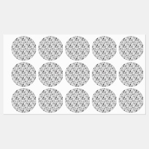 Etiquetas Bolso Tot de Diseñador de Paisley Blanco y Negro