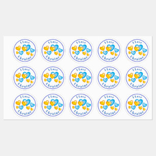 Etiquetas botón Corazón amarillo azul que amo