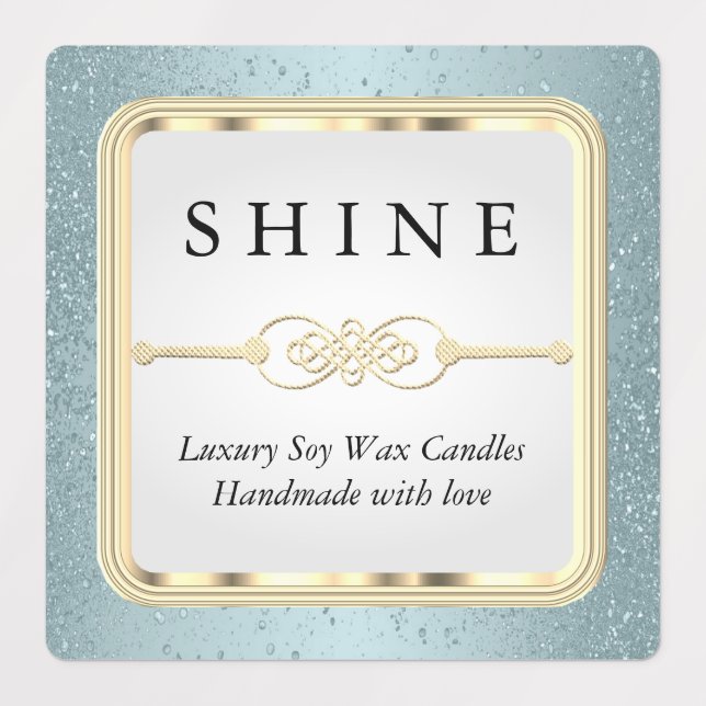 Etiquetas Brillo Azul y Blanco (Diseño 2)