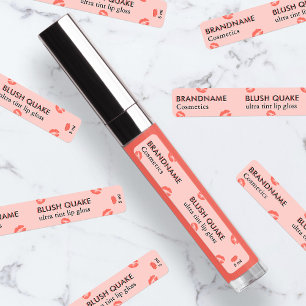 Etiquetas Brillo de Labios Coral Rosa Minimalista Moderno