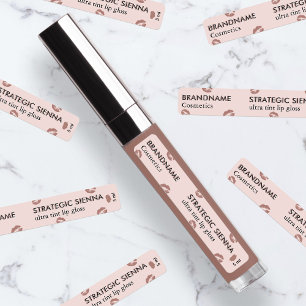 Etiquetas Brillo Labial Personalizado de Rosa Intenso y Cane