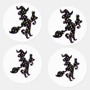 Etiquetas Brujería Y Gato, Halloween