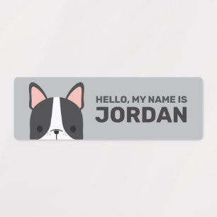 Etiquetas Bulldog francés lindo con nombre personalizado