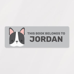 Etiquetas Bulldog francés lindo con nombre personalizado