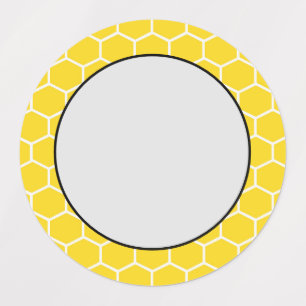 Etiquetas Bumblebeo de líneas geométricas de honeycomb
