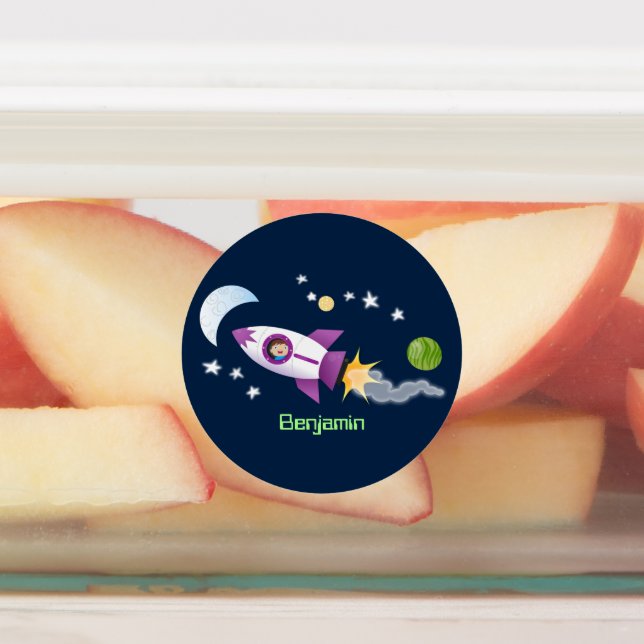 Etiquetas Buque de cohetes en el espacio personalizado perso (Fijada)