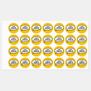 Etiquetas Burbuja de arte pop del libro de historietas perso