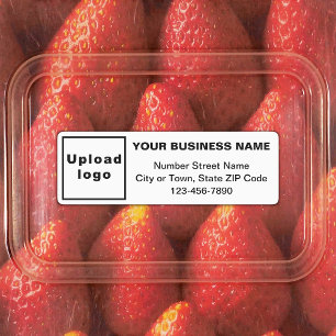 Etiquetas Business Minimal Texts on White Rectangle Adhesive