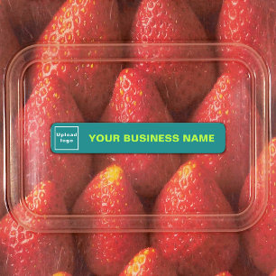Etiquetas Business Name and Logo on Teal Green Slim Adhesive