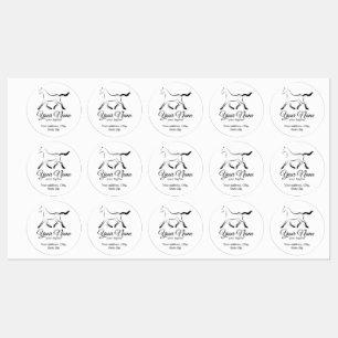 Etiquetas Caballo elegante de color negro