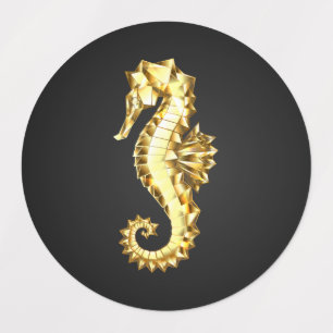 Etiquetas Caballo marino polígono de oro
