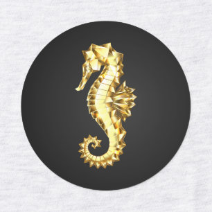 Etiquetas Caballo marino polígono de oro