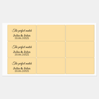 Etiquetas Caja de cerillas para boda Perfect Match – Edición