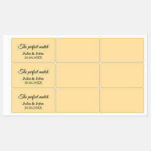 Etiquetas Caja de cerillas para boda Perfect Match – Edición