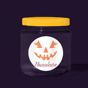 Etiquetas Calabaza de Halloween personalizada femenina Jack