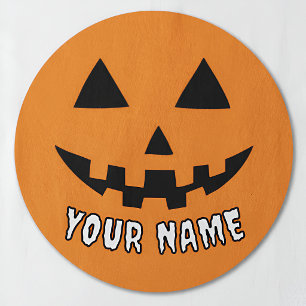 Etiquetas Calabaza Naranja Personalizada de Halloween con Tu