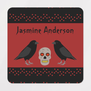 Etiquetas Calavera gótica y guardián arroja Personalizado de