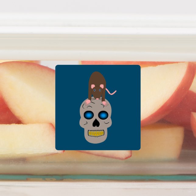 Etiquetas Calavera gótica y Rat Halloween (Fijada)