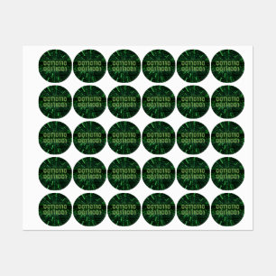 Etiquetas Cálculo verde vibrante del código binario 69 de Sl