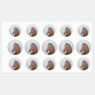 Etiquetas Camiseta de retrato de caballo majestuoso