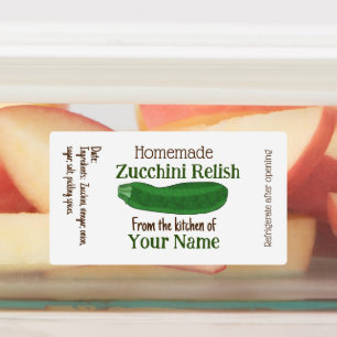 Etiquetas Canalización personalizada de Zucchini Relish case