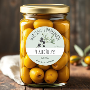 Etiquetas caseras de aceitunas de pato