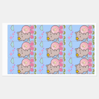 Etiquetas cat with flowers