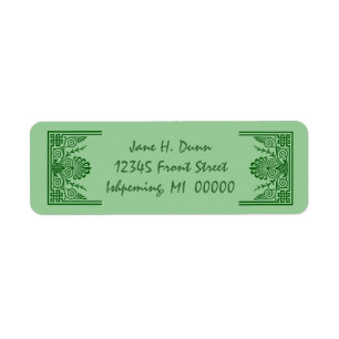 Etiquetas célticas del remite del verde de la