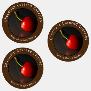 Etiquetas Cerezas cubiertas de chocolate gourmet